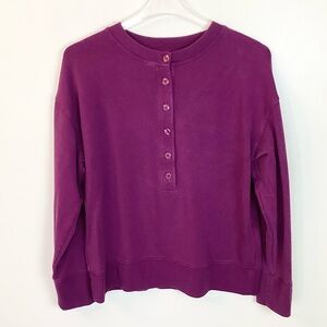 Athleta Balance Henley Sweatshirt - Violet - S